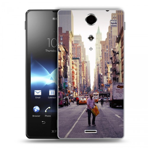 Дизайнерский пластиковый чехол для Sony Xperia TX Нью-Йорк