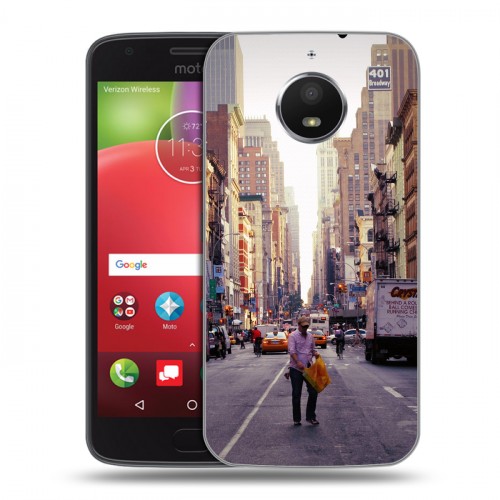 Дизайнерский силиконовый чехол для Motorola Moto E4 Plus Нью-Йорк
