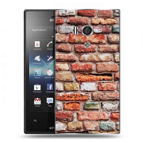 Дизайнерский пластиковый чехол для Sony Xperia acro S Кирпич