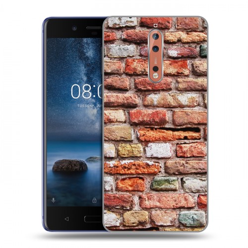 Дизайнерский пластиковый чехол для Nokia 8 Кирпич