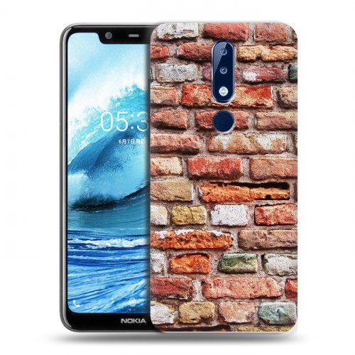 Дизайнерский силиконовый чехол для Nokia 5.1 Plus Кирпич