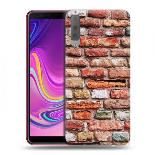 Дизайнерский силиконовый с усиленными углами чехол для Samsung Galaxy A7 (2018) Кирпич
