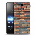 Дизайнерский пластиковый чехол для Sony Xperia TX Кирпич