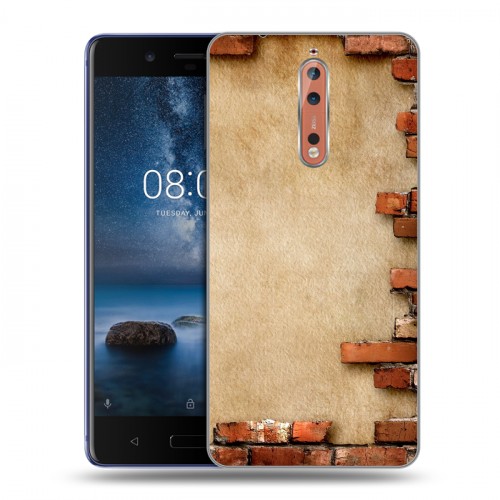 Дизайнерский пластиковый чехол для Nokia 8 Кирпич