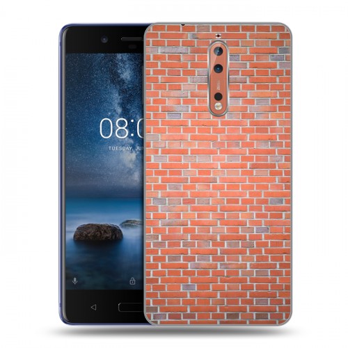 Дизайнерский пластиковый чехол для Nokia 8 Кирпич