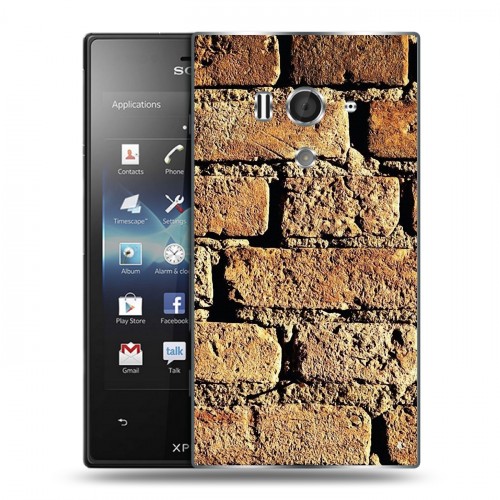 Дизайнерский пластиковый чехол для Sony Xperia acro S Кирпич