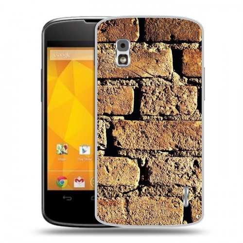 Дизайнерский пластиковый чехол для LG Google Nexus 4 Кирпич