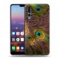 Дизайнерский силиконовый с усиленными углами чехол для Huawei P20 Pro Перья