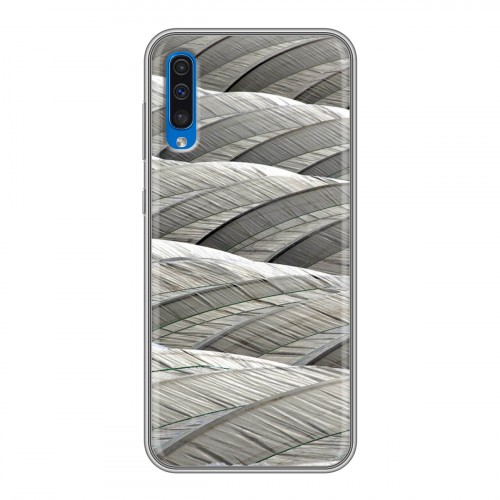 Дизайнерский силиконовый с усиленными углами чехол для Samsung Galaxy A50 Перья