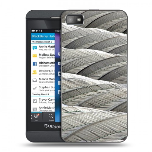 Дизайнерский пластиковый чехол для BlackBerry Z10 Перья