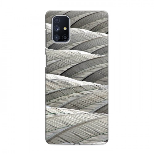 Дизайнерский силиконовый с усиленными углами чехол для Samsung Galaxy M51 Перья