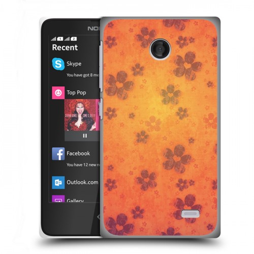 Дизайнерский пластиковый чехол для Nokia X Цветочные мотивы