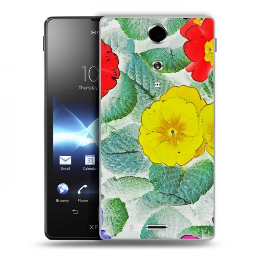 Дизайнерский пластиковый чехол для Sony Xperia TX Цветочные мотивы