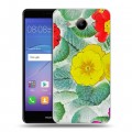 Дизайнерский пластиковый чехол для Huawei Y3 (2017) Цветочные мотивы