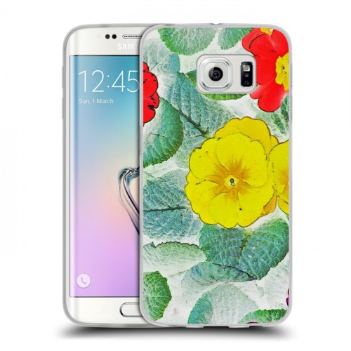 Дизайнерский пластиковый чехол для Samsung Galaxy S6 Edge Цветочные мотивы