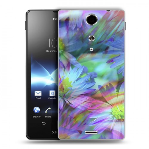 Дизайнерский пластиковый чехол для Sony Xperia TX Цветочные мотивы