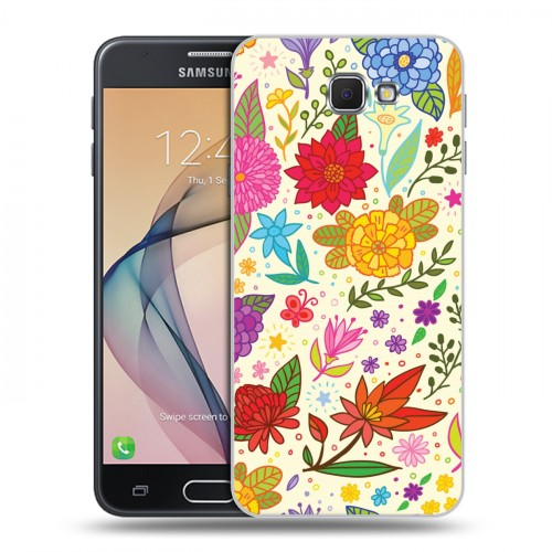 Дизайнерский пластиковый чехол для Samsung Galaxy J5 Prime Цветочные мотивы