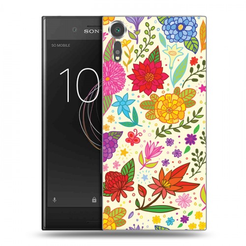 Дизайнерский пластиковый чехол для Sony Xperia XZs Цветочные мотивы