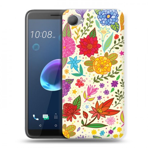 Дизайнерский пластиковый чехол для HTC Desire 12 Цветочные мотивы