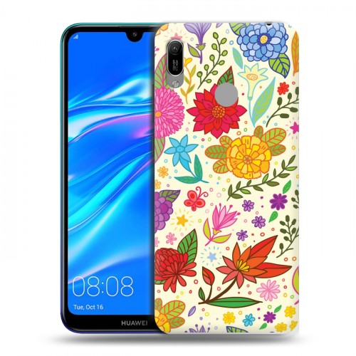 Дизайнерский пластиковый чехол для Huawei Y6 (2019) Цветочные мотивы