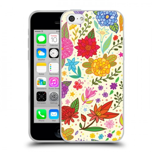 Дизайнерский пластиковый чехол для Iphone 5c Цветочные мотивы