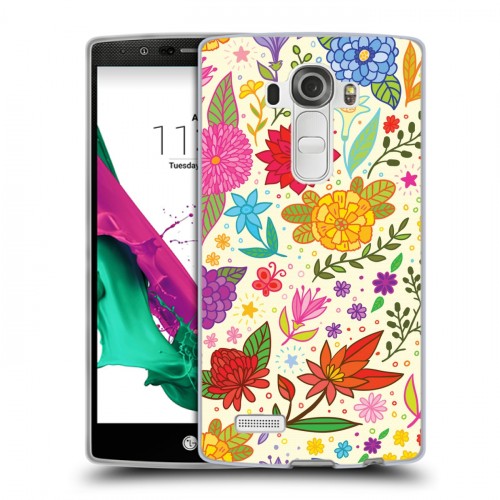 Дизайнерский силиконовый чехол для LG G4 Цветочные мотивы