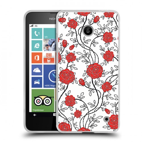 Дизайнерский пластиковый чехол для Nokia Lumia 630/635 Цветочные мотивы