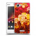 Дизайнерский пластиковый чехол для Sony Xperia L Цветочные мотивы