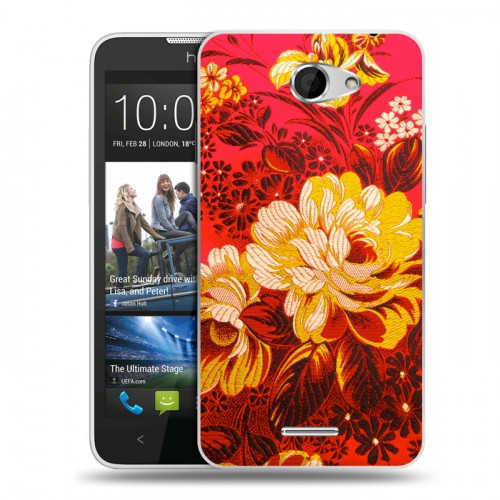 Дизайнерский пластиковый чехол для HTC Desire 516 Цветочные мотивы
