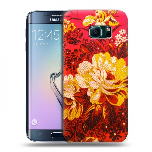 Дизайнерский пластиковый чехол для Samsung Galaxy S6 Edge Цветочные мотивы