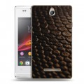 Дизайнерский пластиковый чехол для Sony Xperia E Кожа змей