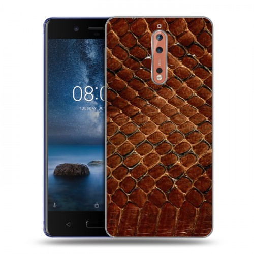 Дизайнерский пластиковый чехол для Nokia 8 Кожа змей