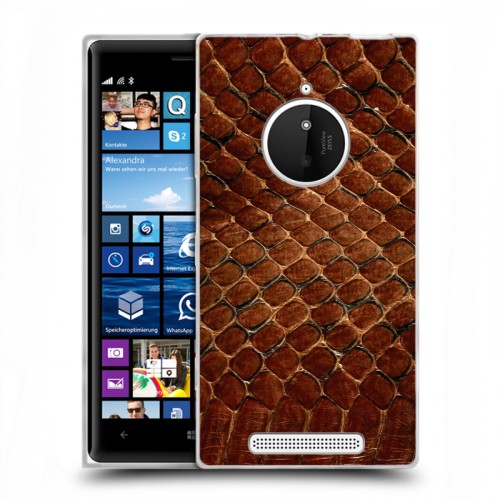 Дизайнерский пластиковый чехол для Nokia Lumia 830 Кожа змей
