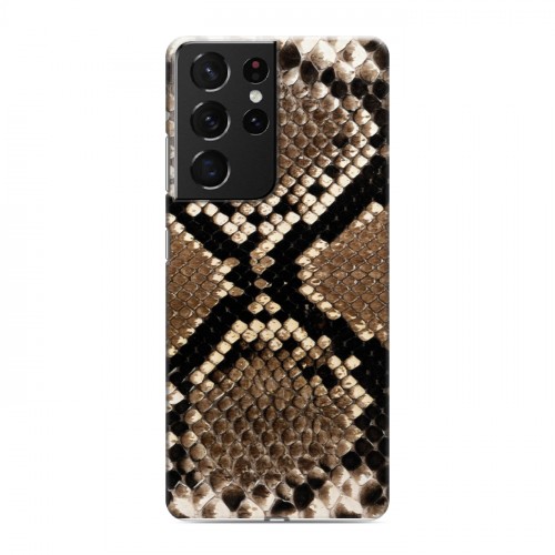 Дизайнерский пластиковый чехол для Samsung Galaxy S21 Ultra Кожа змей