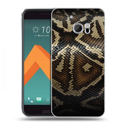 Дизайнерский пластиковый чехол для HTC 10 Кожа змей