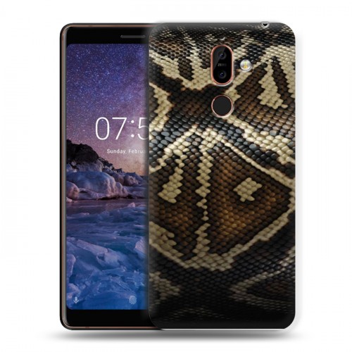 Дизайнерский пластиковый чехол для Nokia 7 Plus Кожа змей