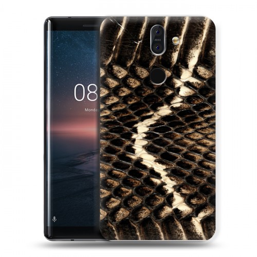 Дизайнерский пластиковый чехол для Nokia 8 Sirocco Кожа змей