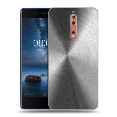 Дизайнерский пластиковый чехол для Nokia 8 Металл