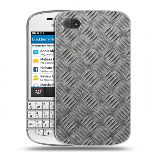 Дизайнерский пластиковый чехол для BlackBerry Q10 Металл