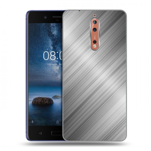 Дизайнерский пластиковый чехол для Nokia 8 Металл