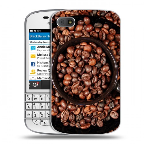 Дизайнерский пластиковый чехол для BlackBerry Q10 кофе текстуры