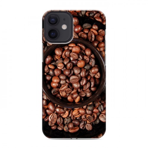 Дизайнерский силиконовый с усиленными углами чехол для Iphone 12 Mini кофе текстуры