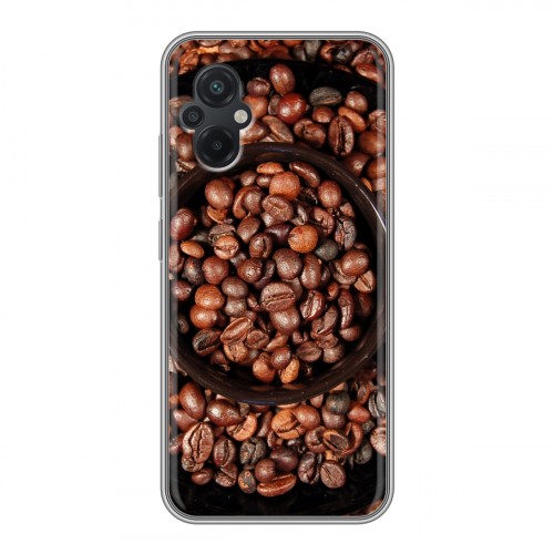 Дизайнерский силиконовый с усиленными углами чехол для Xiaomi Poco M5 кофе текстуры