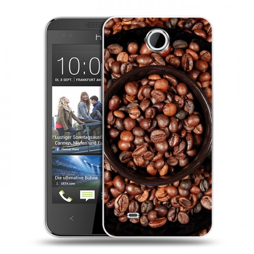 Дизайнерский пластиковый чехол для HTC Desire 300 кофе текстуры