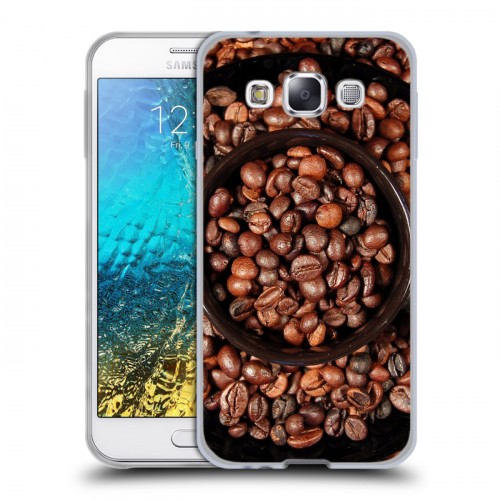 Дизайнерский пластиковый чехол для Samsung Galaxy E5 кофе текстуры