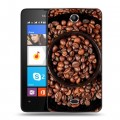 Дизайнерский силиконовый чехол для Microsoft Lumia 430 Dual SIM кофе текстуры
