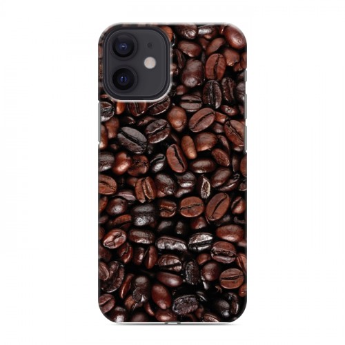 Дизайнерский силиконовый с усиленными углами чехол для Iphone 12 Mini кофе текстуры