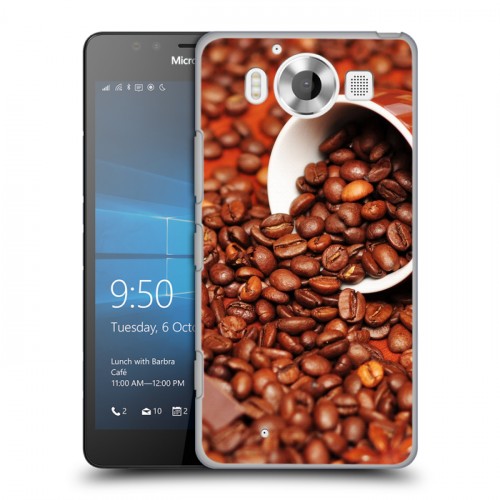 Дизайнерский пластиковый чехол для Microsoft Lumia 950 кофе текстуры