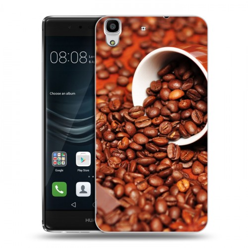 Дизайнерский пластиковый чехол для Huawei Y6II кофе текстуры
