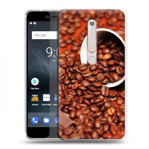 Дизайнерский пластиковый чехол для Nokia 6 (2018) кофе текстуры